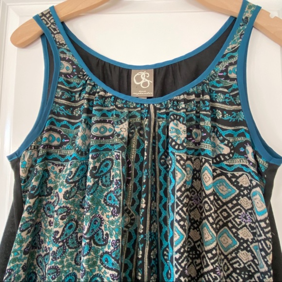 {Anthro} One September 'Azul Palms Cayman' Tank Oversized XS - Picture 2 of 11